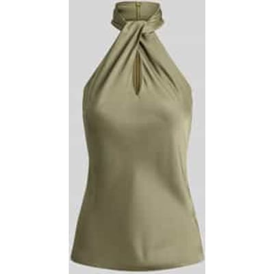 slim fit top met hals met halter