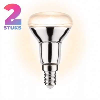 2x Reflector Gloeilamp E14 - 40W - Warm Wit Licht (2700K) - 400 lm - 1 jaar - Niet Dimbaar - R50