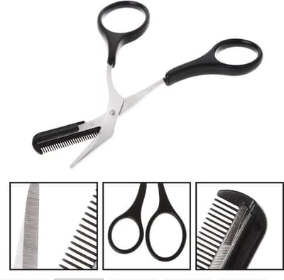 Wenkbrauw schaartje - Wenkbrauwen - Beautytools - Schaartje / Trimmer + Kam - Zwart.