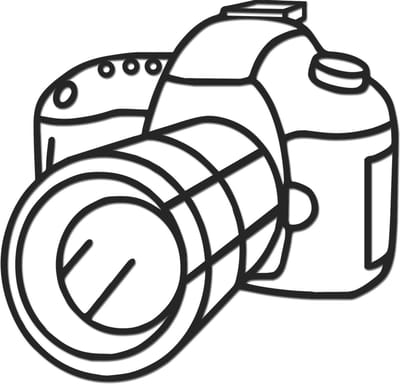 Hout-Kado - Camera - Small - Zwart - Geometrische dieren en vormen - Hout - Lasergesneden- Wanddecoratie