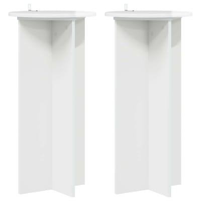 vidaXL - Plantenstand - 2 - st - Hoogglans - Wit - 40 - x - 40 - x - 80 - cm - Bewerkt - hout