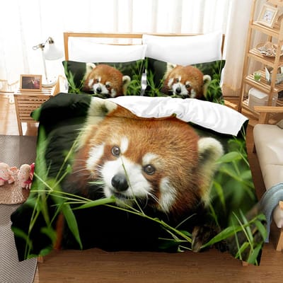 3D Kleine Panda Beddengoed Sets Dekbedovertrek Set Met Kussensloop Twin Volledig Queen King Beddengoed Beddengoed AU Single(140x210cm)