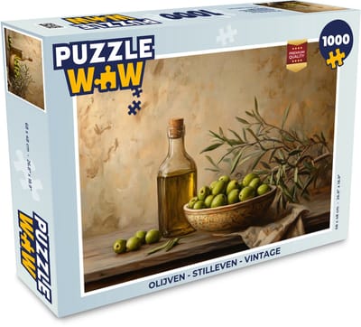 Puzzel Olijven - Stilleven - Vintage - Legpuzzel - Puzzel 1000 stukjes volwassenen