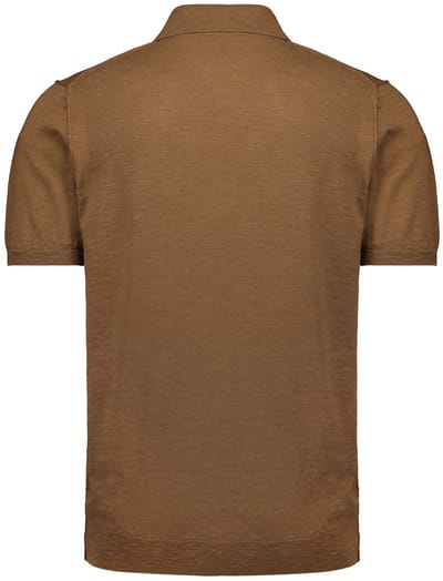 T-shirt No Excess Knitted Poloshirt Bruin