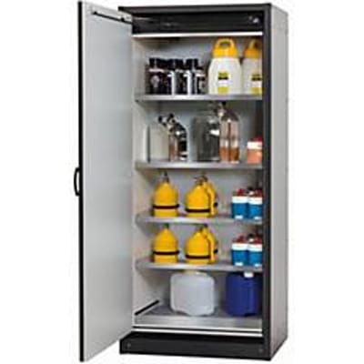 Veiligheidskast type 30 asecos Q-CLASSIC-30, scharnierende deur, links scharnierend, voorzijde reseda groen, B 864 x D 620 x H 1947 mm