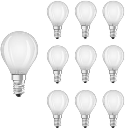 Ledvance LED SST Classic P45 Lamp E14 - 4.8W 470lm 4000K 230V - Mat Glas - Ø45mm - Geschikt voor woonkamers, hallen, armaturen met mat glas - 10 stuks