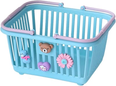 Speelgoedopbergmand - Kinderopberger - Speelgoed organiseren - Met handvat - 16 x 13 x 95 cm - Blauw