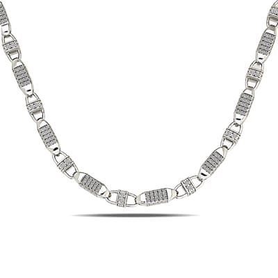 Juwelier Zwartevalk zilveren (gerhodineerd) ketting met zirkonia - 25.257/45cm