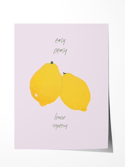Easy Peasy Citroen Poster - Poster 100x150 cm - Sfeervolle Wanddecoratie voor Woonkamer & Slaapkamer - Premium papier - zonder lijst