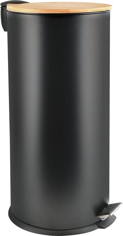 spirella Pedaalemmer 30L - ADONIS - Vuilnisbak - Bamboo - Zwart