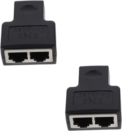 Ethernet Kabel Splitter - Netwerk Adapter - Twee Apparaten - 1 naar 2 Poorten - Compact Formaat - Zwart