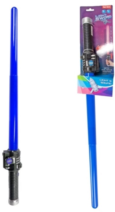 Toi-toys Lichtzwaard - blauw - 62 cm - kunststof - uitschuifbaar - licht en geluid - verkleedaccessoires
