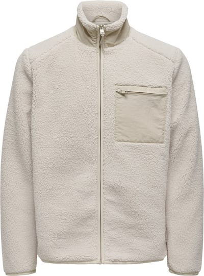 Only & Sons Jas Onsdallas Sherpa Jacket Otw Vd 22025599 Silver Lining Mannen Maat - S