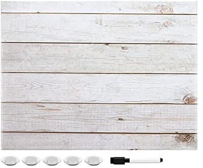 Magnetisch Memobord - Uitwisbaar Whiteboard - 1 stuk - Houten Planken Look - 43 x 33 cm