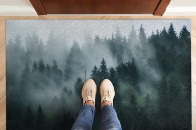 Coloray Deurmat voor binnen - Zwart Antislip Onderkant Deurmat - Mistbos Binnenmat - Deurmat Aan Huis - Deurmat Groot - 150x100 cm