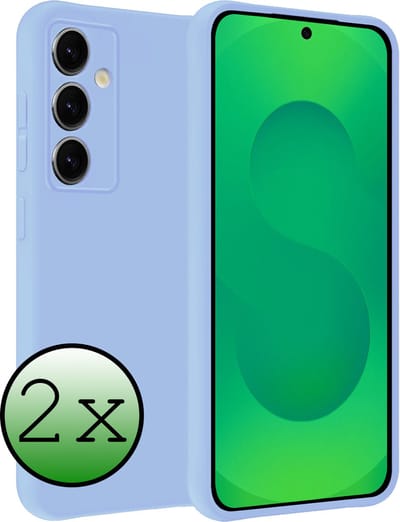Hoesje 2 Stuks - Geschikt voor Samsung Galaxy S25 - Sterk & Shockproof - Case Siliconen - Back Cover - Telefoon Hoes - Lichtblauw