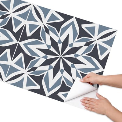 Coloray Meubel Wrap Folie - Zwart Meubelfolie - 65x130 cm - Decoratiefolie Symmetrisch patroon - Meubel Wrap Folie - Modern Meubelfolie - Plakfolie Meubels - Keuken decoratie - Geometrie