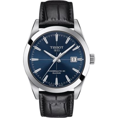 Tissot Leren Band blauwe Wijzerplaat Heren Modehorloge T127.407.16.041.01 blauw