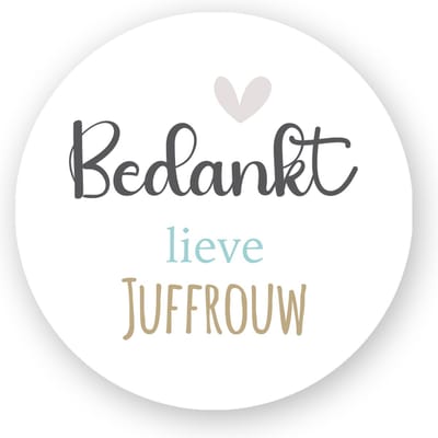 10x Sluitzegel Bedankt lieve juf - afscheid - School - bedankt juf - Sluitstickers Pimp Studio - Kinderfeest Traktatie - Uitdelen - Uitdeeltraktatie - Wensetiket - Rond - 40mm - Glossy sticker