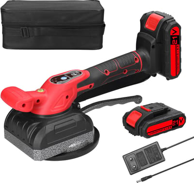 Accu Tegeltriller– 21V – Draadloze Tegelzuignap 13cm – 2 Batterijen – 5 Snelheden – Tegel Levelling Systeem voor Wand & Vloer