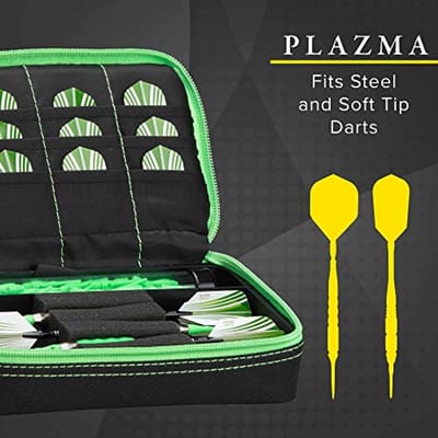Dart Case Plazma Zwart met Groene Rand - Bescherm en Organiseer je Darts