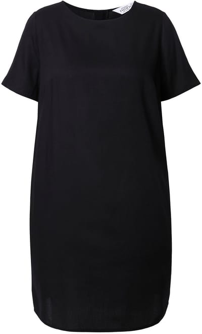 Studio Untold - Dames - Jurk straight shape zachte viscose - Zwart - Maat 42+