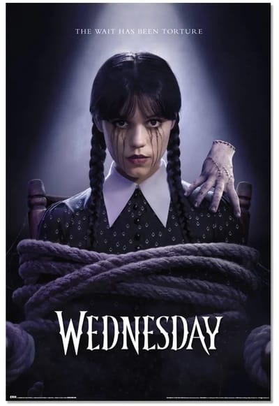 Wednesday poster - Addams family - Netflix - Jenna Ortega -Tv serie - T2 - Horror - Gothic - 61 x 91.5 cm