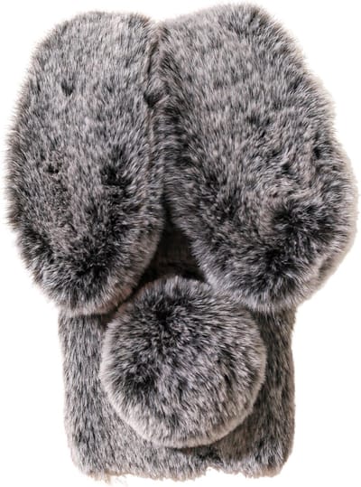 Casies Bunny telefoonhoesje - Geschikt voor Samsung Galaxy A21s - Grijs - konijnen hoesje soft case - Pluche / Fluffy