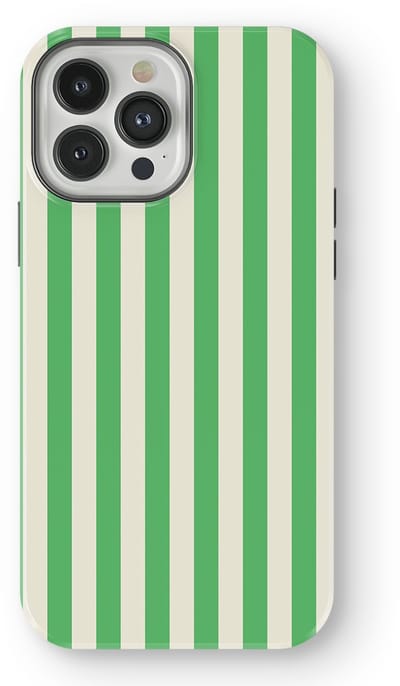 DripCase Gestreept Hoesje geschikt voor iPhone 13 Pro | Backcover met Mag | Stripes Motief | Trendy Case geschikt voor iPhone 13 Pro met Strepen Pistachio Cream