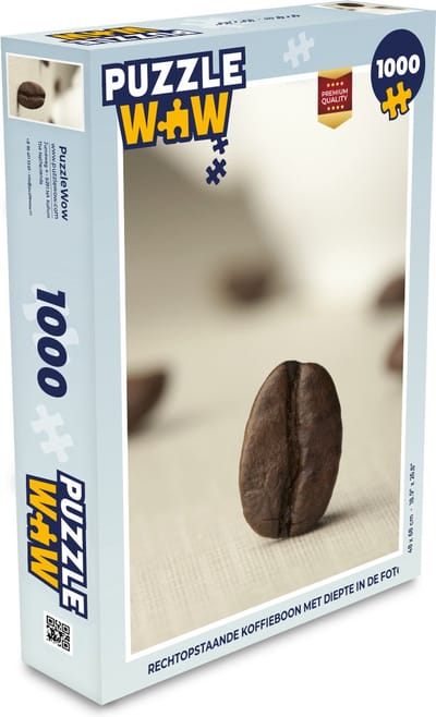 Puzzel Rechtopstaande koffieboon met diepte in de foto - Legpuzzel - Puzzel 1000 stukjes volwassenen