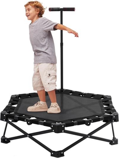 Opvouwbare Trampoline - Binnentrampoline Fitness Rebounder - Thuis Sporten - Zeshoekig Ontwerp - 107 x 91 cm - Zwart