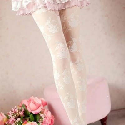 Sexy Roze Panty Dames Collant Femme Dunne Doorzichtige Panty Gatenpatroon Tattoo Panty Collant Femme Fantasie Kousen One Size white
