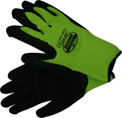 Benson Werkhandschoenen Latex Grip Gebreide Neon - Geel - XL - Maat 10 / 1 paar