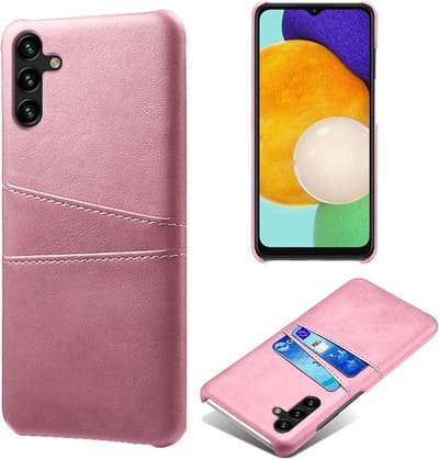 Backcover met Opbergvakjes + PMMA Screenprotector voor Galaxy A14 4G/5G _ Roze Goud