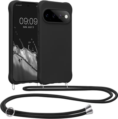 kwmobile telefoonhoesjegeschikt voor Google Pixel 11 Pro XL - Hoesje van siliconen met telefoonkoord - In zwart