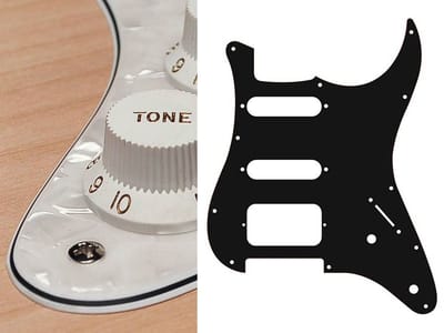 Boston ST-422-PW pickguard, Stallion, SSH, 2 pot holes, 3-5 switch, 4 ply, pearl white