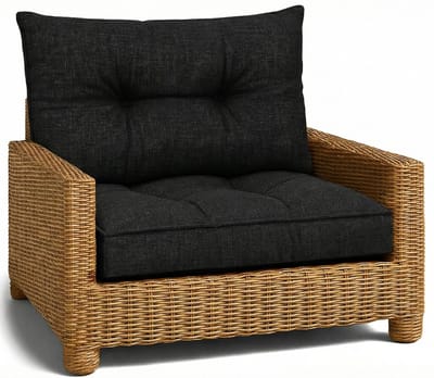 Kussen Lounge Tuinmeubelen - Zitkussen 50x50 cm Rug Rattan Ideaal voor balkon terras loungeset buiten comfort vulling dik duurzaam Grafiet Eco-linnen