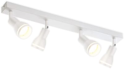 NETTLIFE Opbouwspot GU10 - L 55cm - wit - 4-Lichts - rechthoekig - Moderne Plafondlamp - 355° draaibaar Plafondspot - creatief ontwerp Lampkap - voor Slaafkamer | Kantoor | Woonkamer - Max.25W-excl. lichtbron