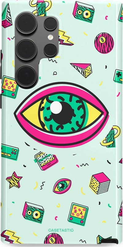 Casetastic Hoesje Geschikt voor Samsung S24 Ultra - Stijlvolle Beschermende Duo-layer Case - Retro 80s vibes