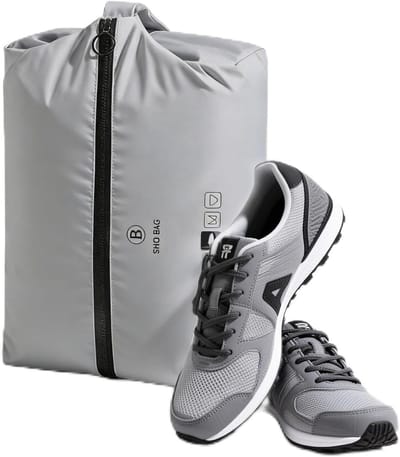 Thijox - Waterdichte Schoenentas voor op Reis, Geurdicht en Scheurvast, TPU Wetbag en T400-weefsel, 32x22x10 cm, Grijs, Perfect voor Fitness, Zwembad
