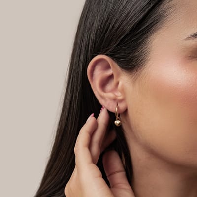 Hey Happiness Hart Oorringen Dames - Chunky Hoop Oorbellen - Roestvrij Staal 18K Goud Verguld - Charm Oorbellen - Waterproof - Goud