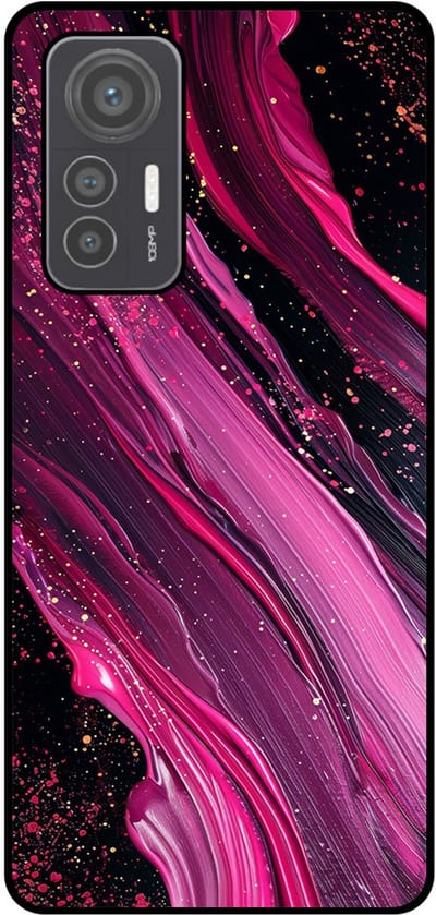 Smartphonica Telefoonhoesje Geschikt voor Xiaomi 12 Lite met marmer opdruk - TPU backcover case marble design - Paars Roze geschikt voor Xiaomi 12 Lite