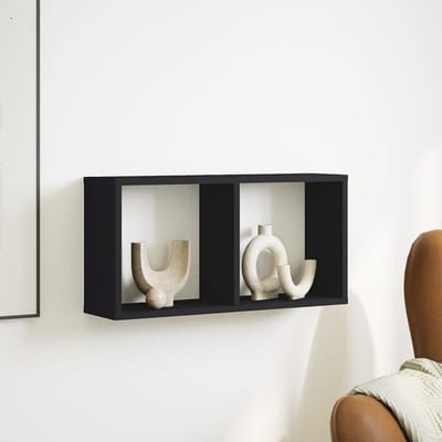 Wandkast met Opbergruimte 60x16x30 cm Zwart Hangkast Keuken of Woonkamer