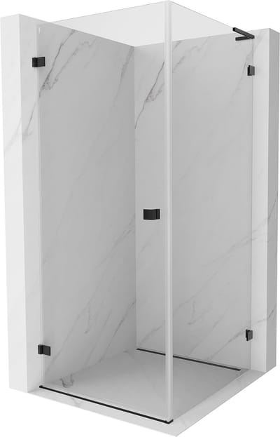 Mexen Lunar-B L douchecabine scharnierend links 80 x 80 , transparant, zwart - 832L-080-080-70-00-L