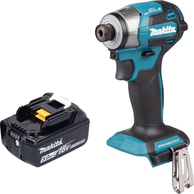 Makita DTD 173 T1 accu slagmoersleutel 18 V 180 Nm 1/4" borstelloos + 1x oplaadbare accu 5,0 Ah - zonder oplader