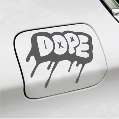 Bumpersticker - Dope - 12,3 X 14,8 - Antraciet