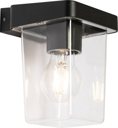 QAZQA chimay - Moderne Wandlamp voor buiten - 1 lichts - D 14.5 cm - Zwart - Buitenverlichting