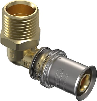 Wavin Tigris M5 Overgangsknie 90° – 20 mm Pers × ¾ inch (G¾ inch) BSP Buitendraad