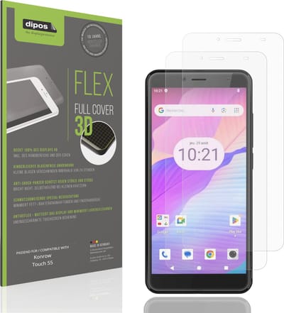 dipos FLEX – 2x Matte Screenprotector geschikt voor Konrow Touch 55 | Volledige Schermbescherming | Case-Friendly