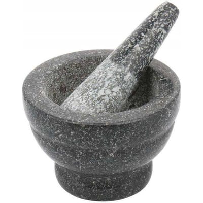 Marmeren vijzel met stamper Ø12x8cm